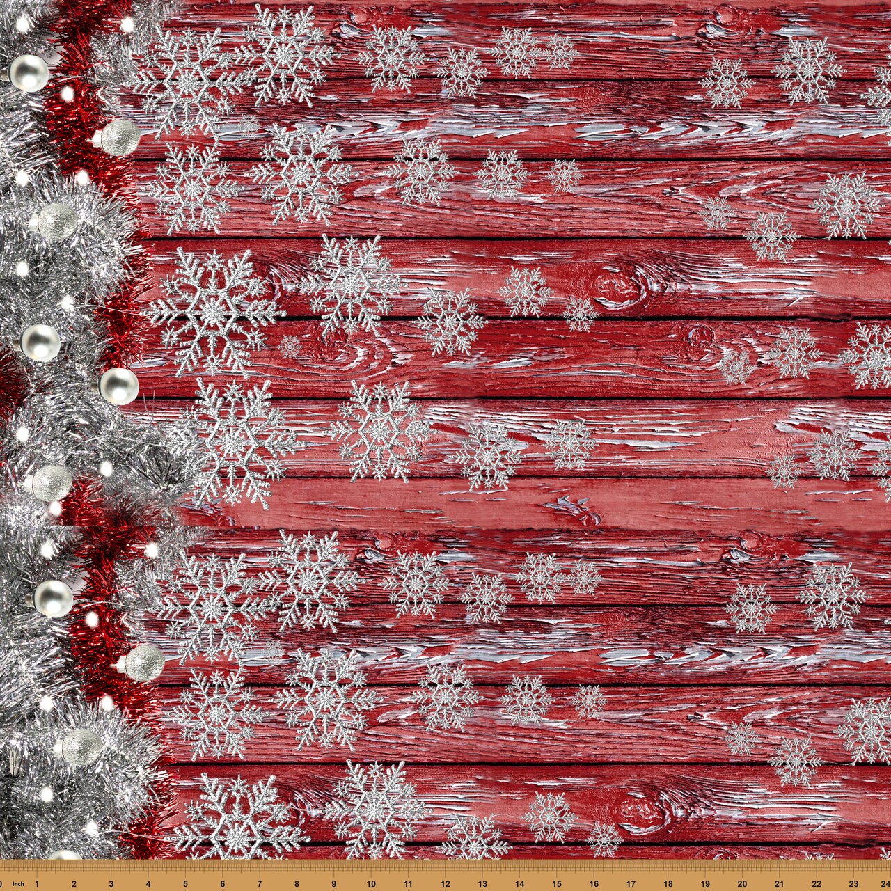 Fabric Hoffman Red Siding Frosted Holidays by the Quarter Yard X5565-5
